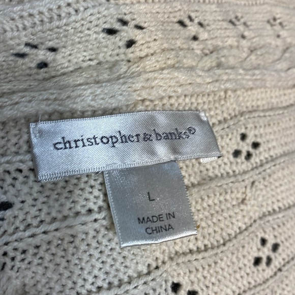 Christopher & bank’s beautiful cowl neck open sweater cardigan cream lar… - Picture 4 of 6